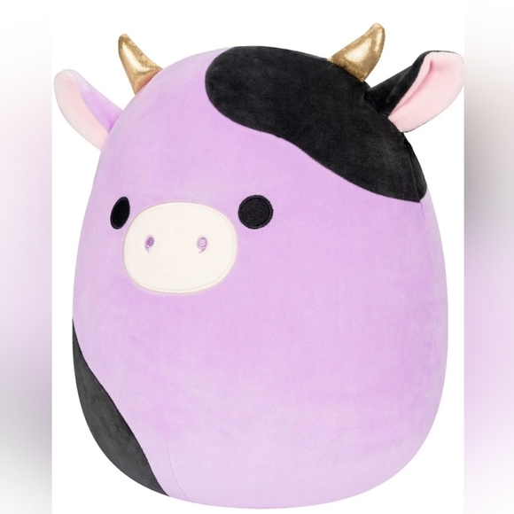 Squishmallow 14” ALEXIE The Purple Cow with Gold Horns NWT Date 12/16/2021 - Picture 3 of 5